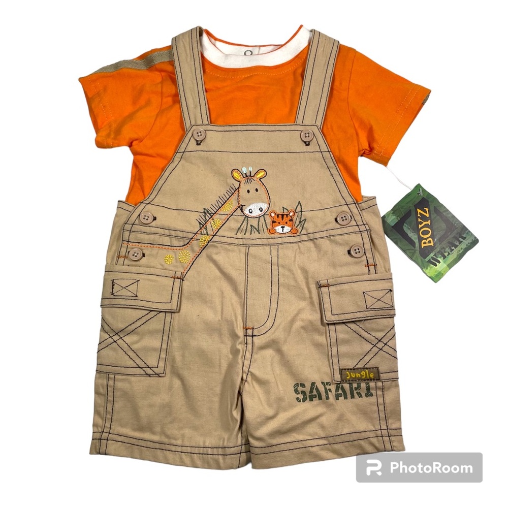 NWT Boys Wear Safari Jungle Shortfall Set Size 3-6M